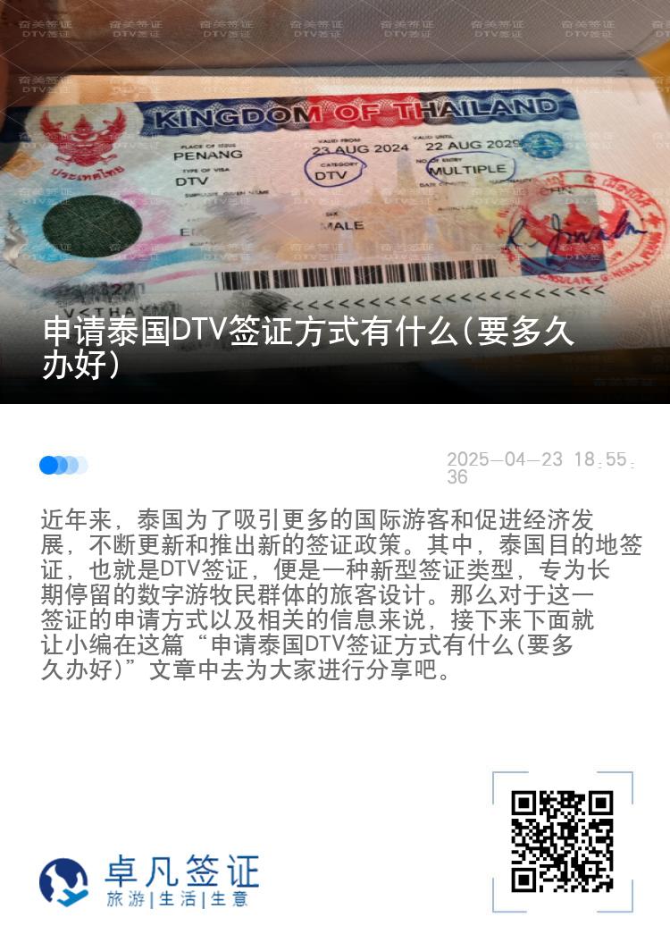 申請?zhí)﹪鳧TV簽證方式有什么(要多久辦好)